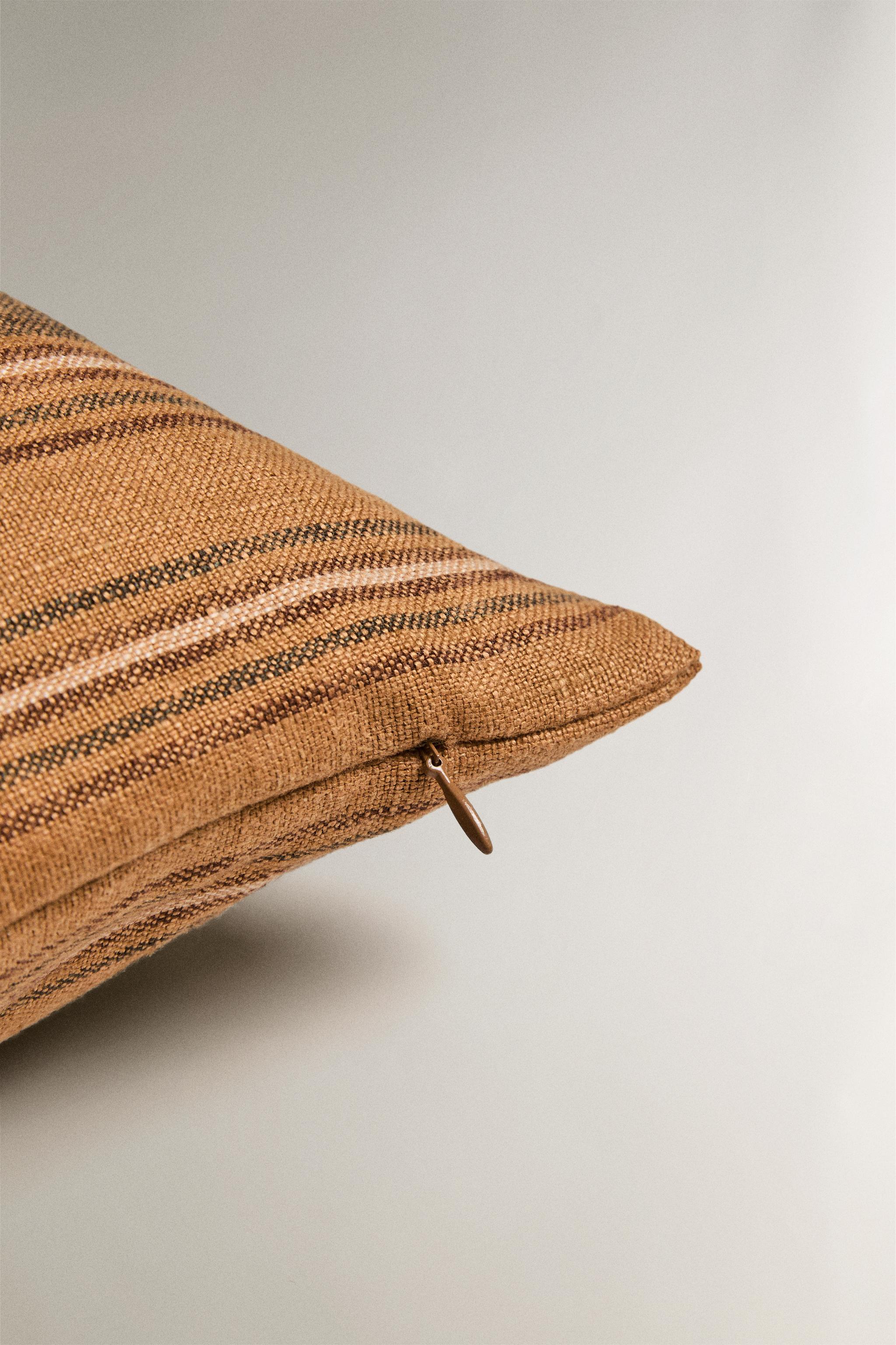 HOUSSE DE COUSSIN LIN RAYURES